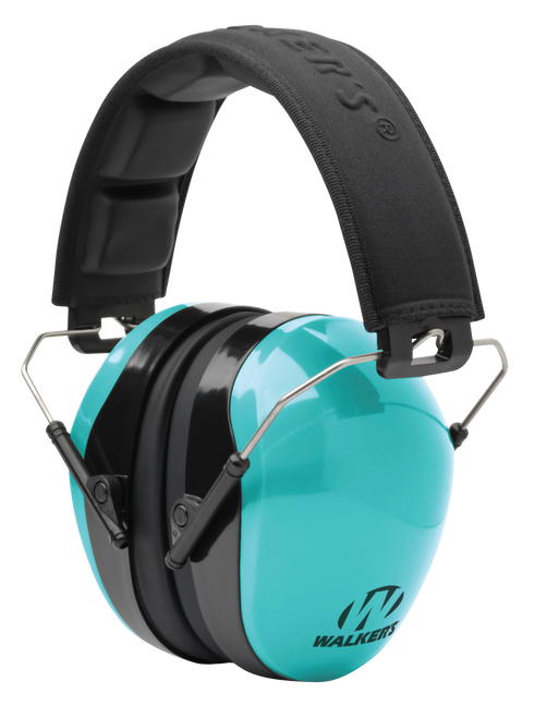 Walker's GWPDCPMLTL Advanced Protection Passive Muff 26 dB Over the Head Aqua Blue/Black Polymer