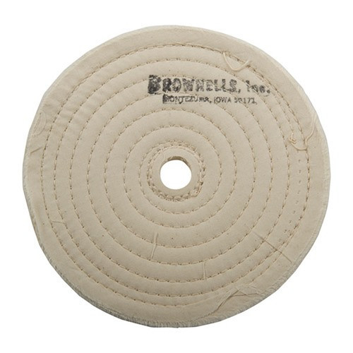 MUSLIN POLISH WHEEL, STITCHED, 6'' X 3/8'' THICK, 5/8'' ARBOR