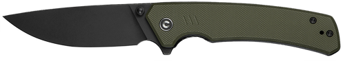Civivi Knives C24012-2 Merit  3.28" Folding Drop Point Plain Black Stonewashed 14C28N Steel Blade, OD Green Textured G10 Handle