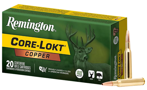Remington Ammunition R27855 Core-Lokt Copper 270Win 130gr Copper Hollow Point 20 Per Box/10 Case