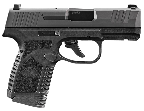 FN 66101408 Reflex  Micro-Compact Frame 9mm Luger 15+1/11+1, 3.30" Black Target Crown Steel Barrel, Black PVD Serrated Steel Slide & Polymer Frame w/Picatinny Rail, Ambidextrous