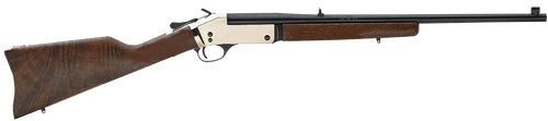 Henry H015B4570 Single Shot  45-70 Gov Caliber with 1rd Capacity, 22" Blued Barrel, Polished Brass Metal Finish & American Walnut Stock, Right Hand (Full Size)