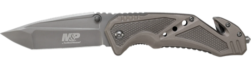 Smith & Wesson Knives SWP11GCP M&P Rescue 3.79" Folding Tanto Plain 7Cr15MoV SS Blade Aluminum Handle Includes Pocket Clip