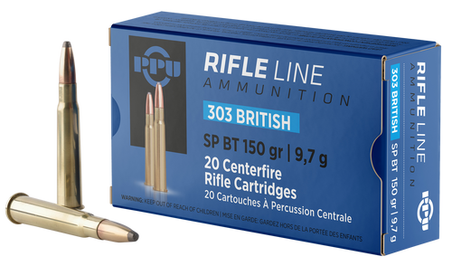 PPU PP303S1 Standard Rifle  303British 150gr Soft Point Boat Tail 20 Per Box/10 Case