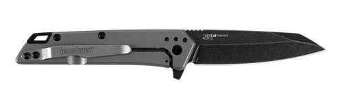 Kershaw 1365 Misdirect  2.90" Folding Reverse Tanto Plain Black Oxide Blackwash 4Cr14 Blade Gray Bead Blasted Stainless Steel Handle Includes Pocket Clip