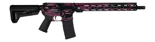 Shark Coast Tactical SCC02119ABKCH Anime-15  5.56 NATO 30+1 16" Black Nitride Threaded Barrel, Black Cherry Cerakote Aluminum Receiver w/Picatinny Rail, M-LOK Handguard, Magpul Collapsible Black Polym