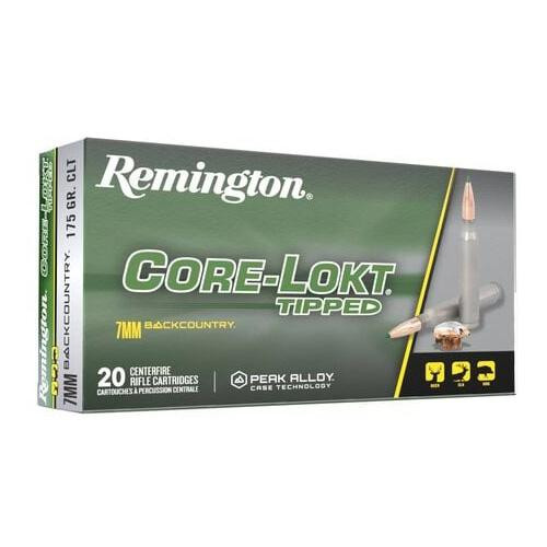 Remington Core-Lokt Tipped Rifle Ammunition 7mm Backcountry 175gr PT 3125 fps 20/ct