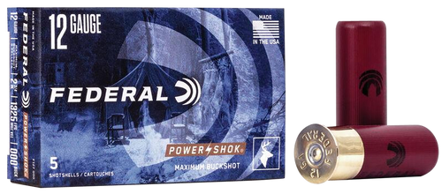 Federal F127000 Power-Shok Magnum 12Gauge 2.75" 8Pellets 000BuckShot 5 Per Box/50 Case