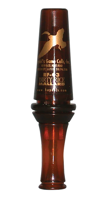 Haydel's Game Calls RF03 Dirty Rice  Open Call Double Reed Mallard Sounds Attracts Ducks Brown Plastic