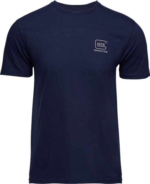 Glock AP96193 Glock Strong Tee  Navy Ringspun Cotton Short Sleeve Small