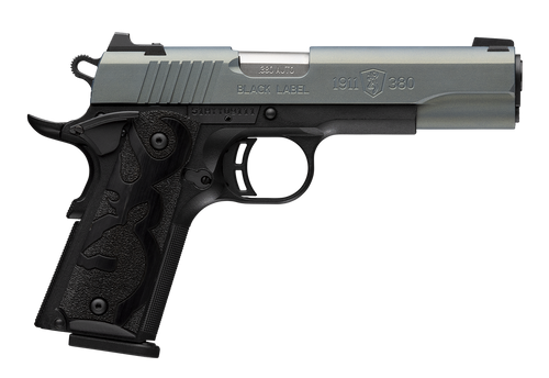Browning 051992492 1911 Black Label Full Size Frame 380 ACP 8+1 4.25" Matte Stainless Steel Barrel, Northern Lights Cerakote Serrated Steel Slide, Matte Black Polymer Frame, Black Polymer Grip
