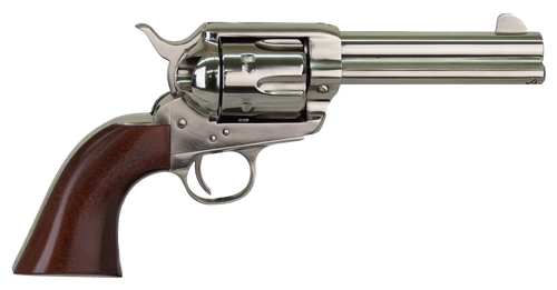 Cimarron PPP357N Pistolero  38 Special/357 Mag 6 Shot, 4.75" Nickel-Plated Steel Barrel, Cylinder & Frame, Wide Front Sight, Smooth Walnut Grip