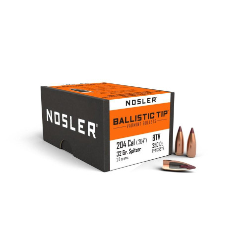 Nosler Ballistic Tip Varmint Bullets .20 cal .204" 32 gr SBT-SB 250/ct