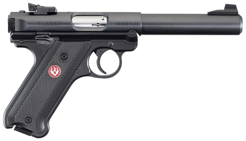 Ruger 40183 Mark IV Target *CA Compliant 22 LR 10+1 5.50" Blued Bull Barrel, Blued Aluminum Frame, Black Checkered Polymer Grip, Right Hand