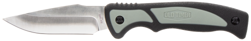 Old Timer 1137140 Trail Boss  3.70" Fixed Caper Plain Stainless Steel Blade 5.25" TPE Handle Includes Sheath