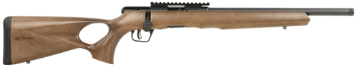 Savage Arms 70817 B Series Timber 17 HMR 10+1 18" Matte Black Threaded Barrel, Matte Black Picatinny Rail Steel Receiver, Woodgrain Fixed Thumbhole Stock