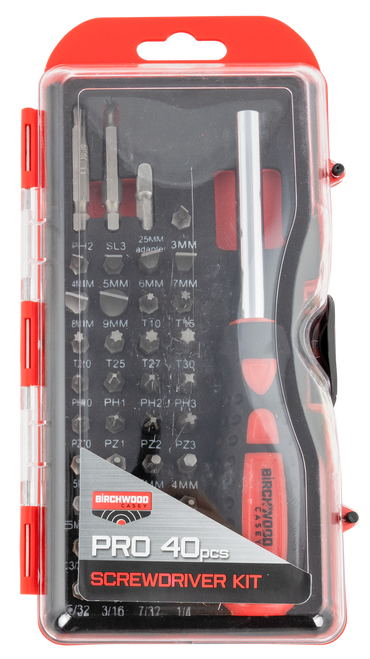 Birchwood Casey PROSDS Pro Screwdriver Kit  40 Pieces Includes Slotted/Philips/Torx/Hex Heads