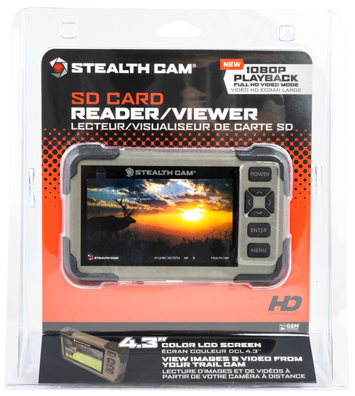 Stealth Cam STCCRV43HD SD Card Reader / Viewer  Black/Green 4.30" Color LCD Screen SD Card Slot/Up to 32GB