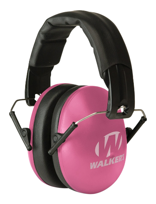 Walker's GWPYWFM2PNK Folding Muff  27 dB Over the Head Pink/Black Polymer Fits Youth/Women