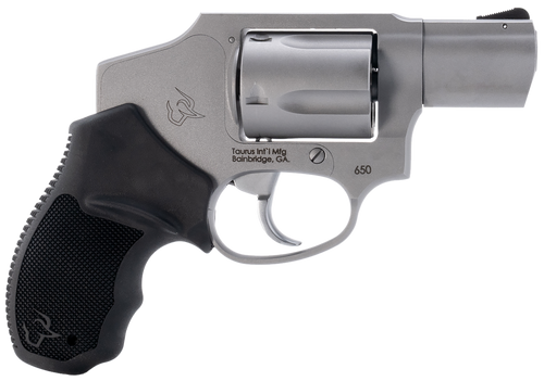 Taurus 2-650129 650  Small 357 Mag 38/Special +P 5 Shot 2"  Stainless Steel Barrel, Cylinder & Frame, Black Rubber Grip, Transfer Bar Safety, Concealed Hammer