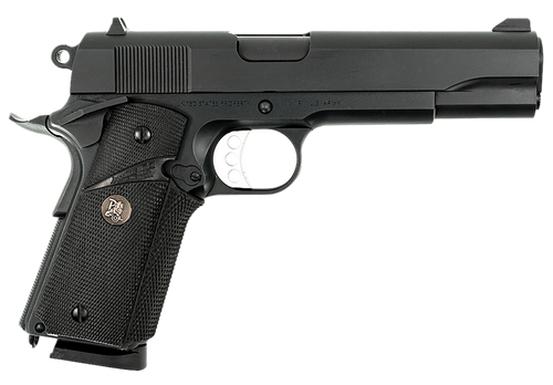 MAC 10100575 1911 Meusoc Full Size Frame 45 ACP 8+1 5" Black Target Crown Barrel, QPQ Tenifer Cerakote Steel Serrated Slide, QPQ Tenifer Cerakote Steel Frame w/Beavertail, Black Pachmayr Grip