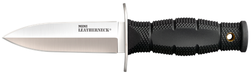 Cold Steel CS39LSAC Leatherneck Double Edge Mini 3.50" Fixed Plain 8Cr13MoV SS Blade/3.25" Black Deep Checkered w/Double Quillon Guard Kray-Ex Handle Includes Sheath