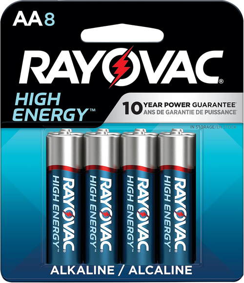 Rayovac 8158T03 AA Batteries  1.5 Volts Alkaline 2,700 mAh Pkg of 8