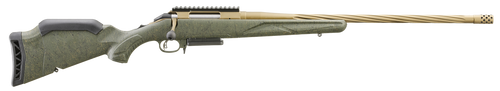 Ruger 46932 American II Predator Full Size 7mm-08 Rem 3+1 22" Burnt Bronze Cerakote Spiral Fluted Threaded Barrel & Alloy Steel Receiver w/Picatinny Rail, Green Splatter Adj LOP Synthetic Stock