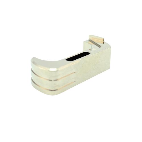 Cross Armory CRG5MCSV Mag Catch  Extended Compatible w/Glock Gen4-5 Silver Anodized Aluminum