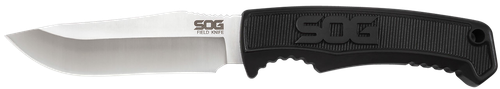 S.O.G SOGFK1001CP Field  4" Fixed Clip Point Plain Satin 7Cr17MoV SS Blade Black TPR Handle Includes Sheath