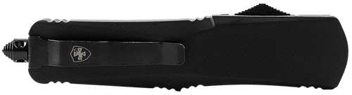 Templar Knife SBR431 Gen II  Small 2.69" OTF Dagger Part Serrated Black Oxide Stonewashed 440C SS Blade, 4.31" Black Aluminum/Rubber Handle, Glass Breaker