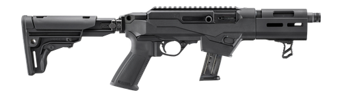 Ruger  PC Carbine  SBR 9mm Luger 17+1 6.50" Black Threaded Barrel, Black Hardcoat Anodize Aluminum Receiver w/Picatinny Rail, M-LOK Handguard, Folding w/Adj LOP Black Polymer Stock, Black Polymer Grip