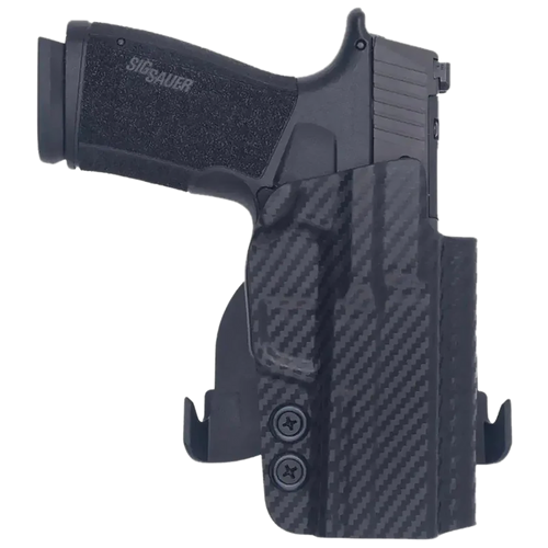 Rounded Gear SSRP365XMACROTLR7SUBCF  Paddle Holster OWB Black Carbon Fiber Kydex Fits Sig P365 X Macro Right Hand