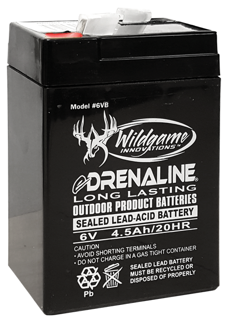 Wildgame Innovations WGIWGIBT0013 Edrenaline Rechargeable Battery Black 6.0 Volts 4.5 mAh