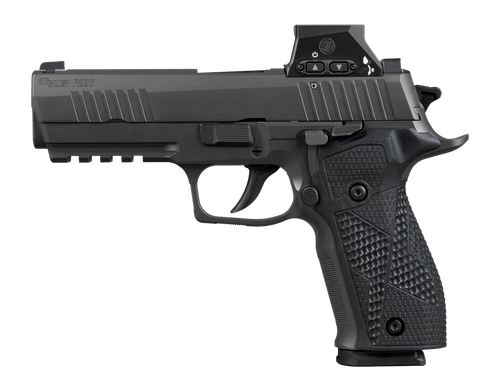 Sig Sauer 226X9RXSL P226 w/Optic Full Size 9mm Luger 18+1 4.40" Black Bull Barrel, Matte Black DLC Stainless Steel Serrated w/Optic Slide, Black Anodized Alloy Frame w/Picatinny Rail, Black Hogue G10
