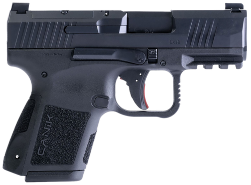 Canik HG7651N Mete MC9 9mm Luger 10+1 3.18" Black Steel Barrel, Tennifer w/Black Cerakote Optic Ready/Serrated Slide, Black Polymer Frame w/Picatinny Rail, Black Polymer Grips