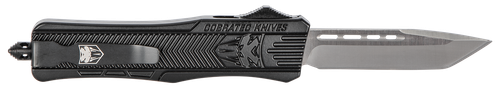 CobraTec Knives MBSTK1MTNS CTK-1  Medium 3" OTF Tanto Plain D2 Steel Blade/Black Aluminum Handle Features Glass Breaker Includes Pocket Clip