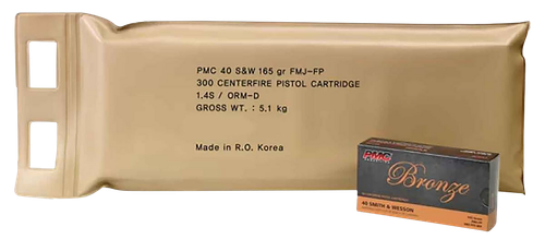 PMC 40DBP Bronze Battle Pack 40S&W 165gr Full Metal Jacket 300 Per Box/3 Case