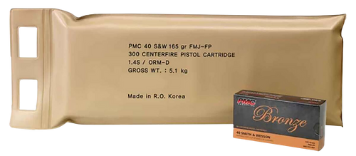 PMC 40DBP Bronze Battle Pack 40S&W 165gr Full Metal Jacket 300 Per Box/3 Case
