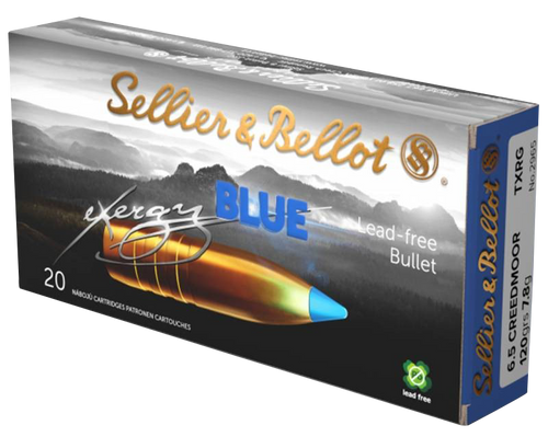 Sellier & Bellot SB65XA eXergy  6.5Creedmoor 120gr TAC EX Blue 20 Per Box/12 Case