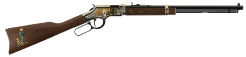 Henry H004GBA Golden Boy God Bless America Edition 22 Short Caliber with 16 LR/21 Short Capacity, 20" Octagon Barrel, Nickel-Plated Metal Finish & American Walnut Stock Right Hand