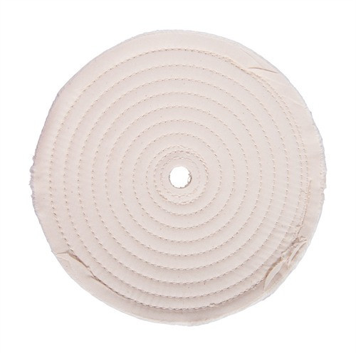MUSLIN POLISH WHEEL, STITCHED, 8'' X 3/8'' THICK, 5/8'' ARBOR