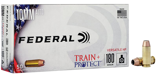 Federal TP10VHP1 Train + Protect  10mmAuto 180gr Versatile Hollow Point 50 Per Box/10 Case