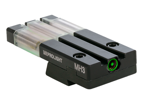 Meprolight USA 631253108 FT Bullseye Rear Sight Green/Tritium Fiber Optic, Black Frame, Fits HK VP9/HK45/HK45C/P30/SFP9 (Non-OR Models), Dovetail Mount