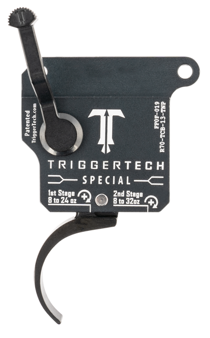 TriggerTech R70TCB13TNP Special  Two-Stage Pro Curved Trigger with 1-3.50 lbs Draw Weight & Matte Gray w/Black Parts Finish for Remington 700 Right