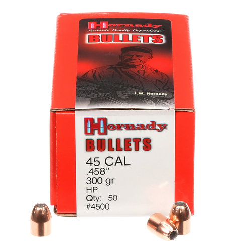 Hornady 4500 InterLock  45 Cal .458 300 gr Hollow Point 50 Per Box/ 15 Case