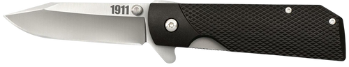 Cold Steel CS20NPJAA 1911  3" Folding Clip Point Plain 4034 SS Blade/Black Checkered Griv-Ex Handle Includes Pocket Clip