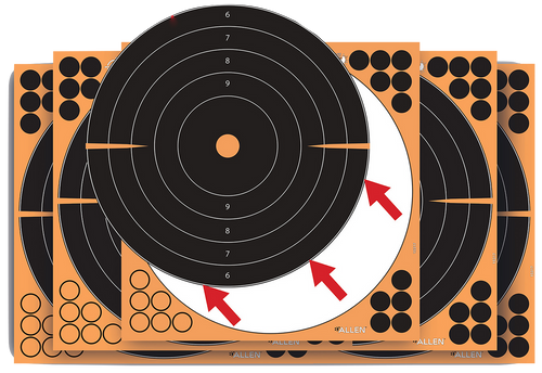 EZ-Aim 1531710 Splash Reactive  Self-Adhesive Paper Black/Orange  12"x12" Bullseye 10 Pack