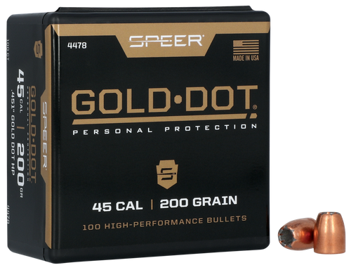 Speer 4478 Gold Dot Personal Protection 45Cal 200gr Hollow Point 100 Per Box/5 Case