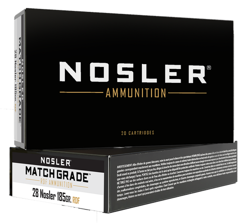 Nosler 60141 Match Grade RDF 28Nosler 185gr RDF Hollow Point Boat Tail 20 Per Box/10 Case